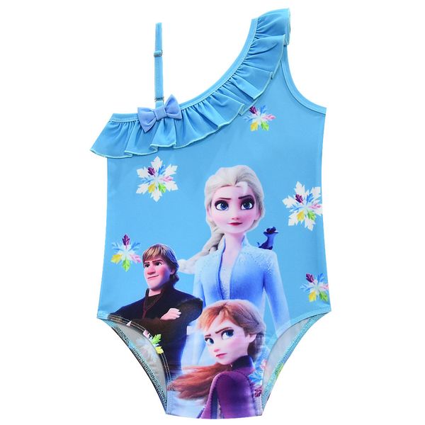 

anna эльза one piece купальный костюм дети девочки -плеча bow девушка бикини купальники купальник купальный костюм костюм одежда