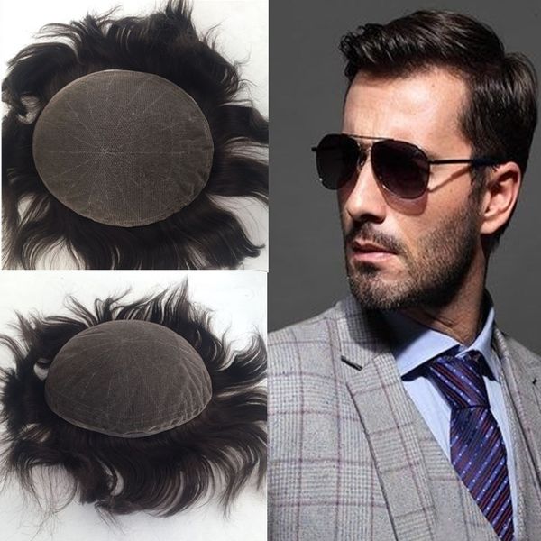 2020 Swiss Lace Mens Toupee Full Lace Toupee For Men India Hair