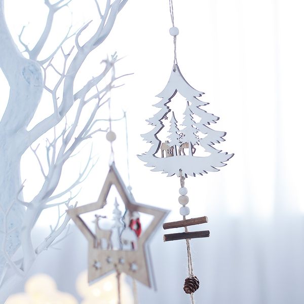 

2019 decorative pendant carving small wooden pendant star ornaments