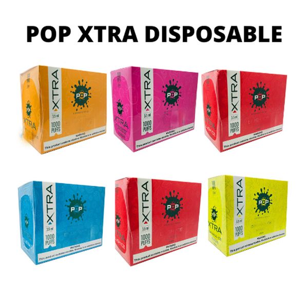 

POP XTRA Disposable 1000 Puffs large Battery 550mAh 3.5 Cartridges XTRA Device VS POP Mr Vapor Hyppe Bar