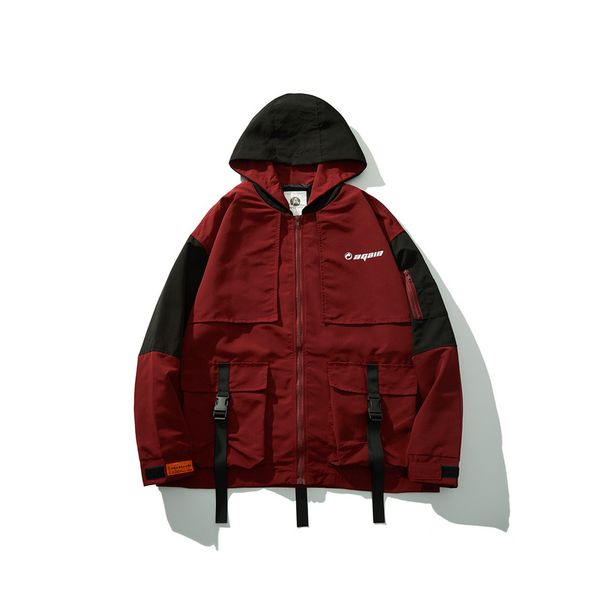 

pocket jacket casual ruched solid hooded 2019 new men, Black;brown