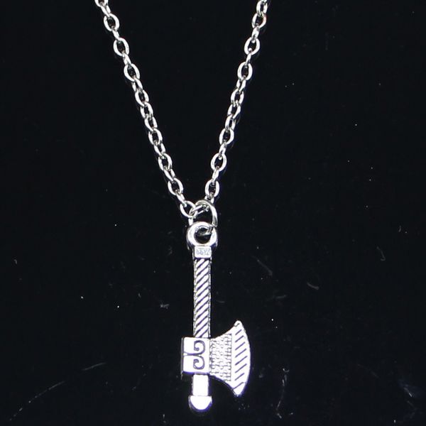 

20pcs new fashion necklace 27x10mm ax tomahawk silver pendants short long women men colar gift jewelry choker