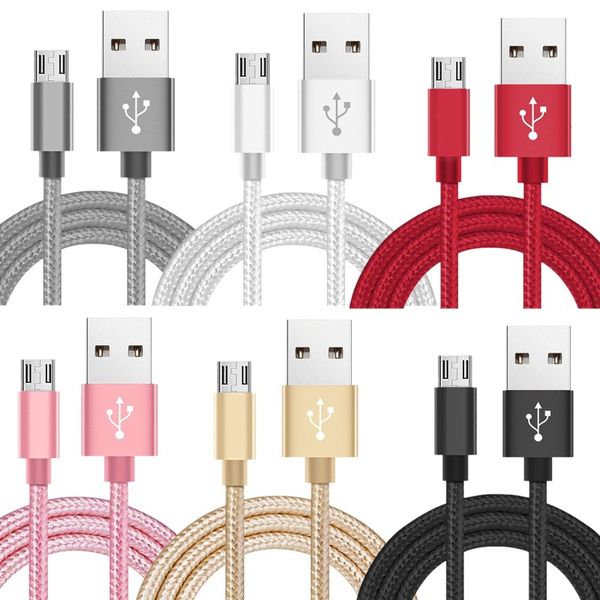 Kumaş Hızlı Hızlı Şarj 1 M 2 M 3 M Tipi C Mikro USB Kabloları Samsung HTC LG Huawei Android Telefon için