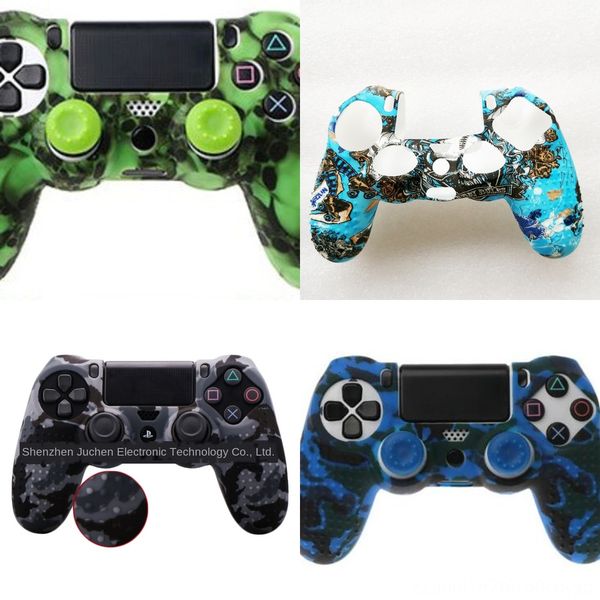 

bycxk shipping double color smile soft protective silicon rubber colors skin case for ps4 5 controller cover option