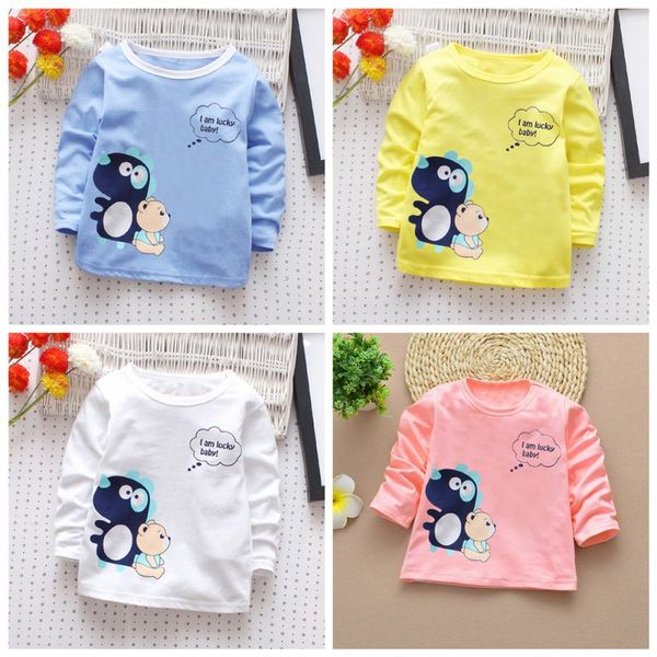 

baby boys girls sweatshirts 2018 new children long-sleeved t-shirts kids cartoon tee cotton baby boys girls clothes, Black