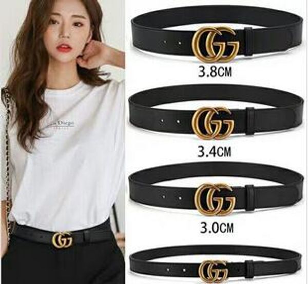 

large buckle genuine leather belt with designer belts men women new mens belts luxury belt ing, Black;brown