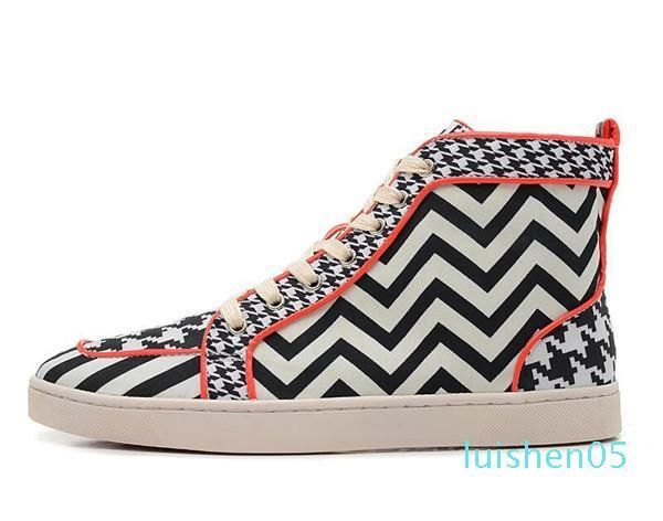 

famous new men and women designer sneakers brand red bottom designer mens luxury shoes brownish yellow genuine leather toe flats al05, Black