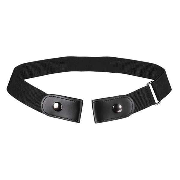 

woman men buckle stretchable lazy belt elastic waist belt invisible for jeans pant dress trousers belts 19ing, Black;brown