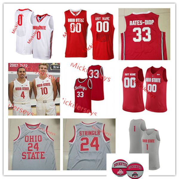

custom ncaa ohio state buckeyes basketball jersey luther muhammad duane washington justin ahrens jaedon ladee c j. walker musa jallow jersey, Black