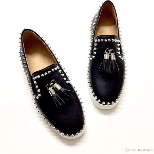 

vintage red bottoms designer shoes women shoes men sneakers luxury espadrilles chaussures leather velvet platform men shoes red rubber sole, Black