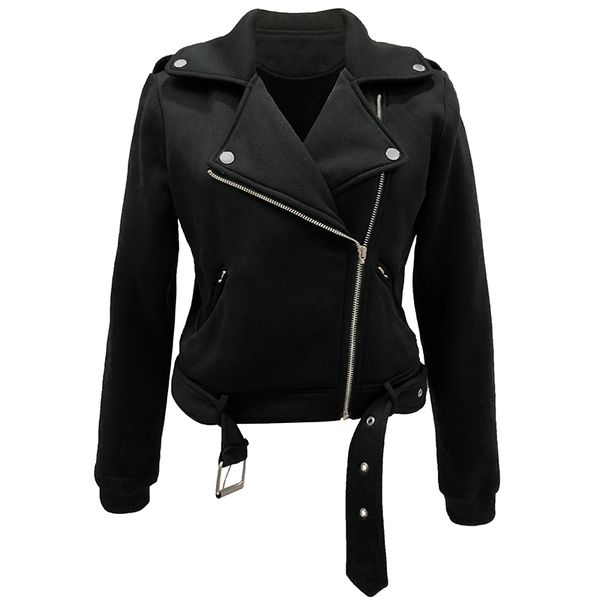 

new women basic coats jackets slim autumn spring black zipper crop jacket punk style bandage women fashion jacket coat crop, Black;brown