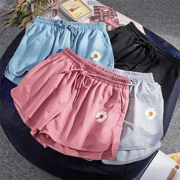 

women's sports shorts running short soft stretchy shorts flower print home pocket workout running casual yoga, White;red