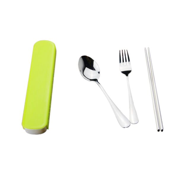 

fork spoon chopstick set portable travel camping stainless steel cutlery