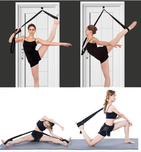 

yoga stretch strap resistance belt body flexibility stretching gym training fitness exercise waist leg stretcher strap door band