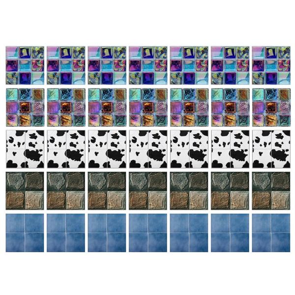 

delicate kitchen wall stickers 18pcs classic texture creative design sequin mosaic stove cabinet adhesive diy tile decals