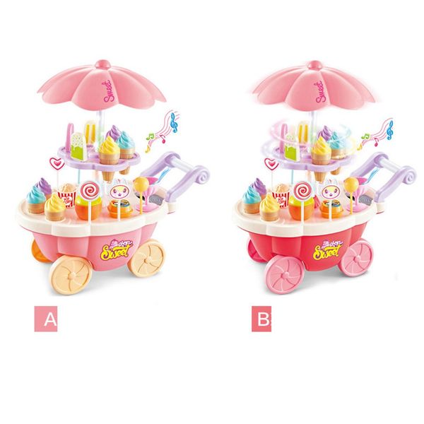 

mini trolley girl candy car ice cream shop supermarket children's house toy lights toy cars gift toys music