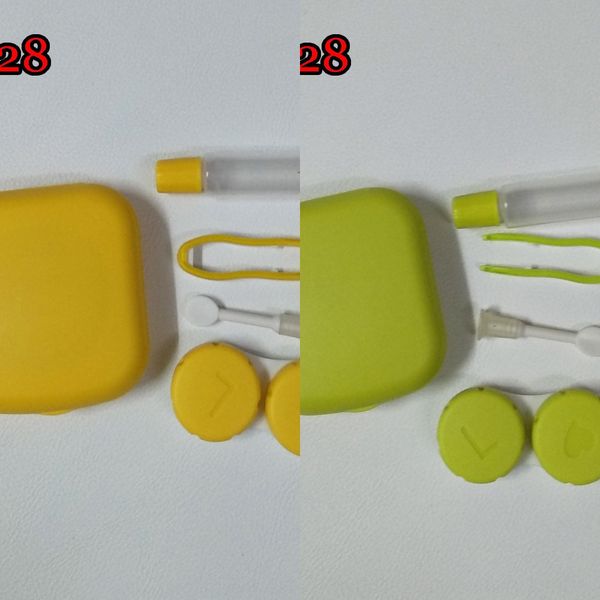 

invisible candy color square mini glasses case glasses case small companion box cartoon pupil box ca0228, Blue