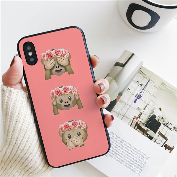 

fundas luxury emoji monkey cover for iphone 11 pro xs max xr case for iphone 8 7 6s plus 5s se 5 case soft silicone cover.