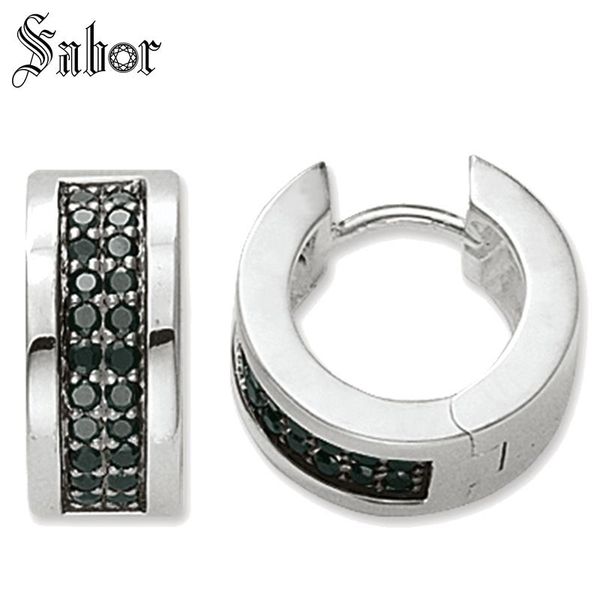 

хооп серьги креольский черный стерлингового серебра 925 богемия подарок для женщин высокое качество серьги cz ювелирные изделия, Golden