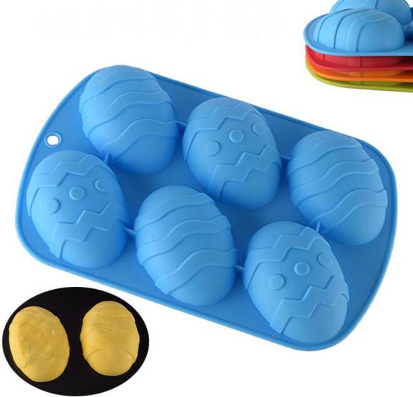 

6 cavity easter egg shaped bakeware mould dessert silicone cake baking tools diy easter chocolate mold cake decorating tools