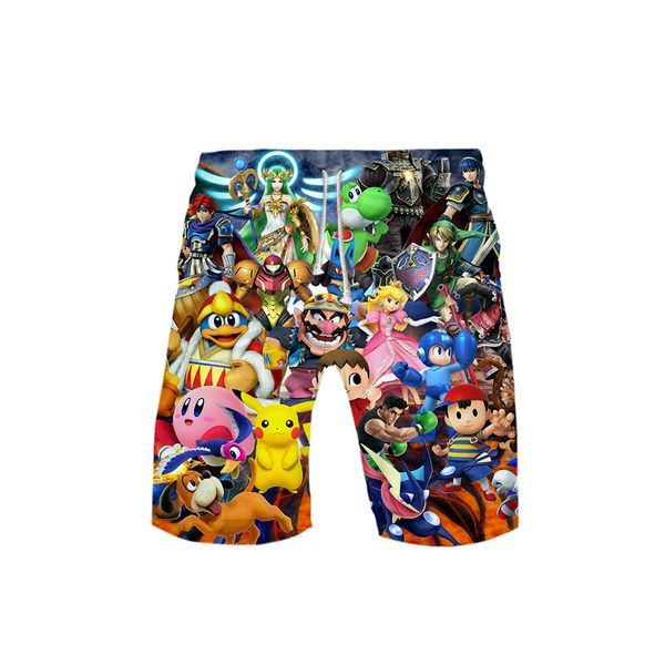 

leisure hip hop super smash bros. 2019 casual 3d print women/men summer shorts casual ladies summer, White;black