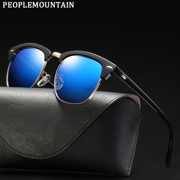 

2019 hd polarized men women sunglasses designer brand fashion retro brand mens sun glasses coating drive shades masculino uv400, White;black