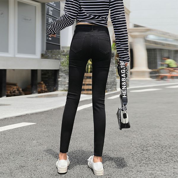 

осенний прилив женские джинсы 2020 новые брюки культивировать свою мораль показать тонкие туго связанные ноги длинные брюки, Blue