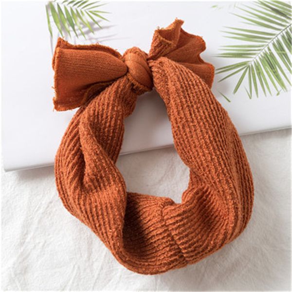 

1 pc winter warm ear warmer headwrap xmas girls' crochet headband knitted bow hairband hair band accessories, Slivery;white
