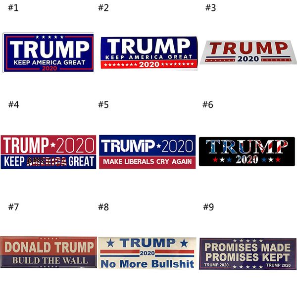 

10pcs/set donald trump car stickers keep america great bumper sticker 2020 usa election supplies 9 styles