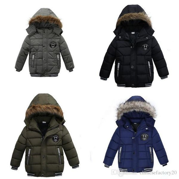 

baby boys winter smile overcoat korean thick hooded cotton padded kids fashion casual zipper warm boy's clothing jackets, Blue;gray