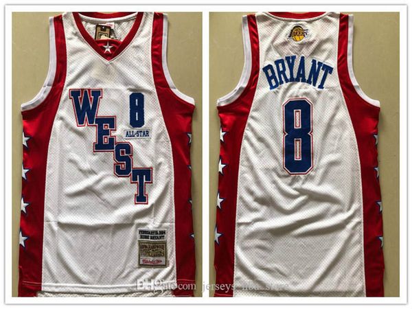 

los angeles lakers kobe bryant men all-star #8 2004 hardwood classics basketball jersey, Black;red