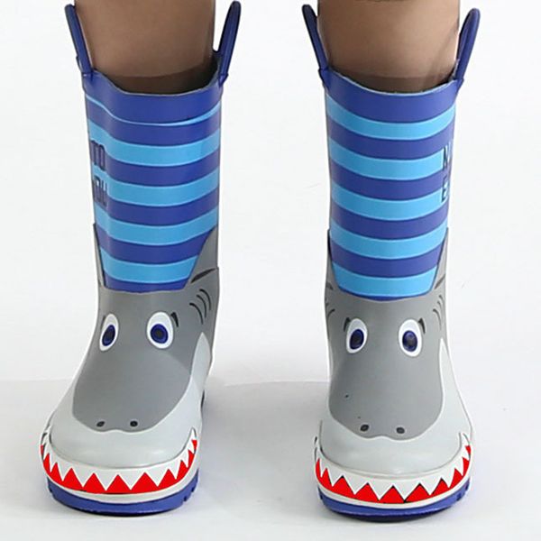 

rain boots kids waterproof children's rubber boots 3d cartoon shark printed toddler boy rainboots kalosze dla dzieci