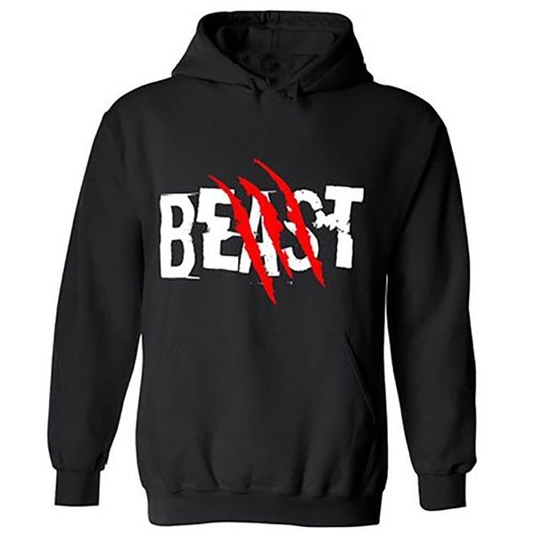 

mens clothing homme hooded sweatshirts mens brand designer hoodies high street beast print hoodies pullover winter sweatshirts, Black