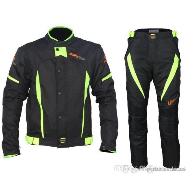 

motorcycle cycling suit men's and women's racing suits shatter-resistant waterproof clothes with protective gear, Black