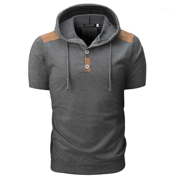 

pullover shirts mens clothing mens designer panelled hooded tees fashion natural color short sleeve tees casual, White;black