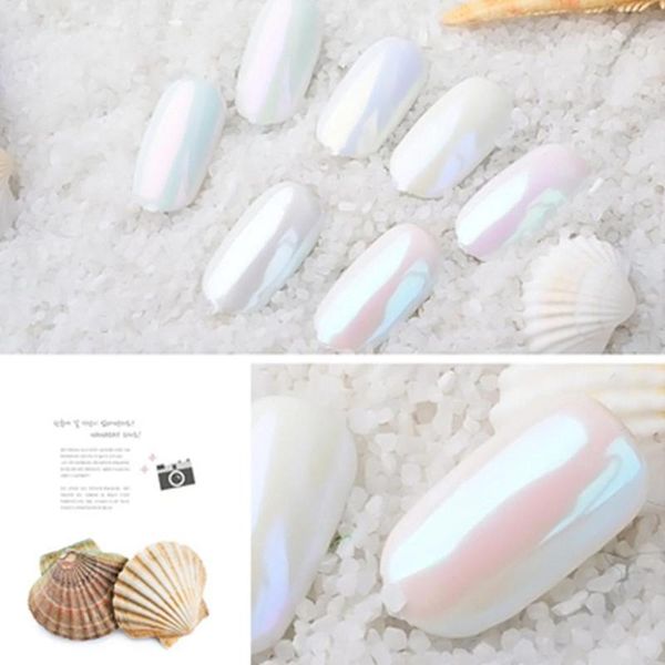 

1pcs shiny nail shell rainbow nails glitter dust magic mirror candy colors pigment manicure nails art decorations, Silver;gold