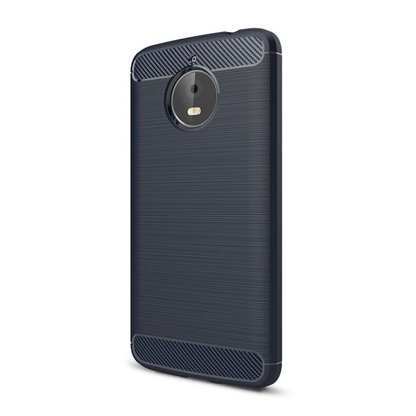 JOFLO Phone Cover Case für MOTO E4 Plus Brushed rutschfeste TPU-Koffer aus Kohlefaser