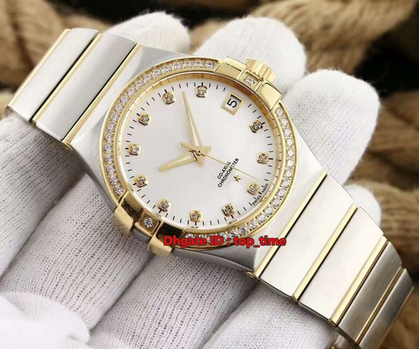 

винтажные 38-миллиметровые коаксиальный хронометр cal.8500 автоматические мужские часы, Slivery;brown