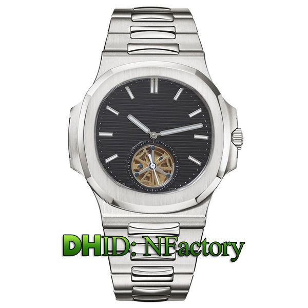 

orologio da uomo 42mm automatic movement 57261a 5711 1a 5980 1ar silver case strap mineral tempered glass luxury mens watches montre de luxe, Slivery;brown
