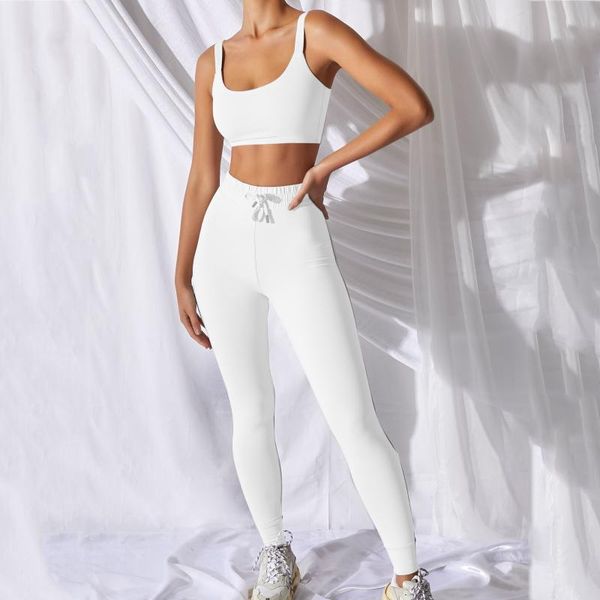 

cxuey 2020 summer new sport set women quick-drying sports camisole trousers two-piece yoga set casual comfortable sportswear, White;red