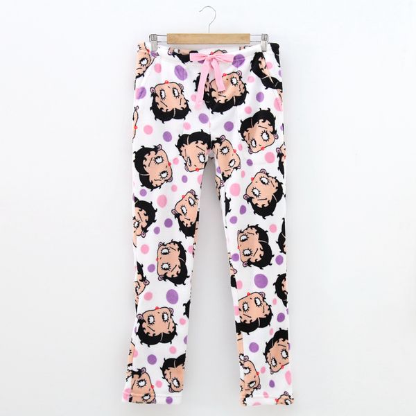 

women 's sleep pants trousers winter flannel pants women sleep bottoms loose trousers ladies, Black;red