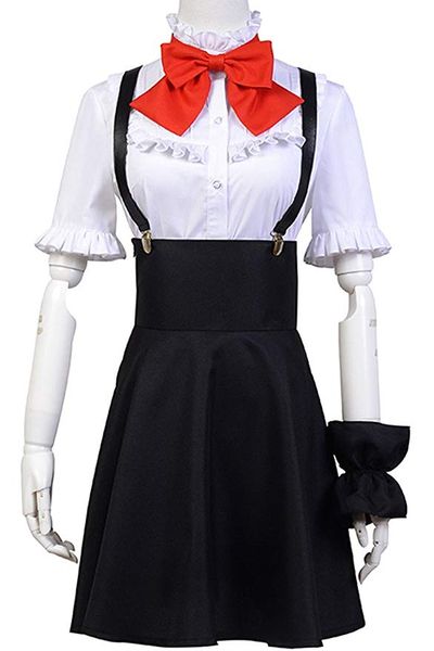 

dagashi kashi anime shidare ru cosplay costume uniform dress full set, Black