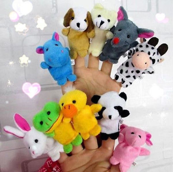 

10pcs velvet farm animal finger puppets toys baby learn story party bag filler educational animal cute toy