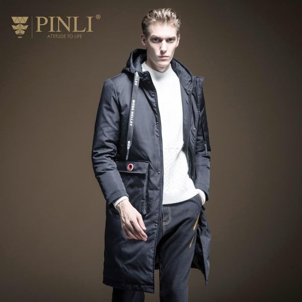 

sobretudo down jacket pinli product made the new winter 2019 in men's long hooded coat b194108807, Black