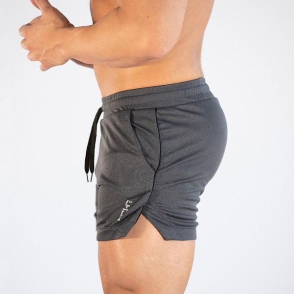 

men bodybuilding shorts joggers gyms fitness crossfit workout sportswear bottoms male casual quick dry beach short pants329j, White;black