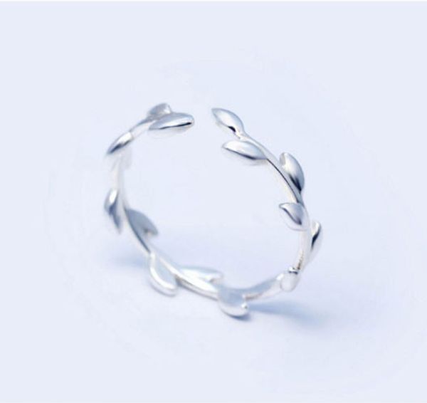 

new trendy 925 silver sterling olive leaf ring guangzhou solid silver jewelry manufacturer wholesale, Slivery;golden