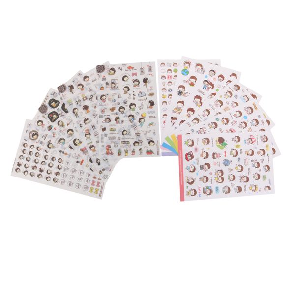 

11 sheets self adhesive korean stickers sticky for diy journal diary planner