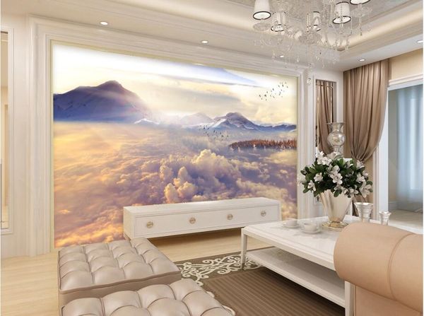 

wdbh custom p 3d wallpaper the beautiful scenery of clouds and mist living room home decor 3d wall murals wallpaper for walls 3 d