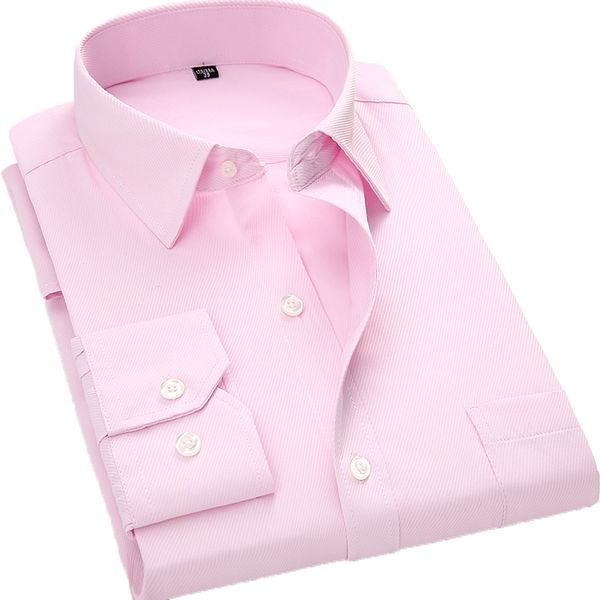 

men's casual shirts aoliwen brand fashion social long-sleeved slim shirt business office clothes pink oversize -6xl, White;black