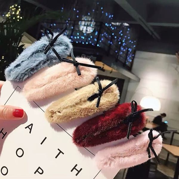 

hair accessories m mism korean autumn winter simple fashion bow hairpin bb clip for girls kids women cute waterdrop, Slivery;white